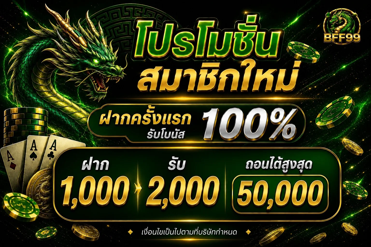BFF99 โปรโมชั่นสมาชิกใหม่ เครดิตฟรี โบนัสฝาก